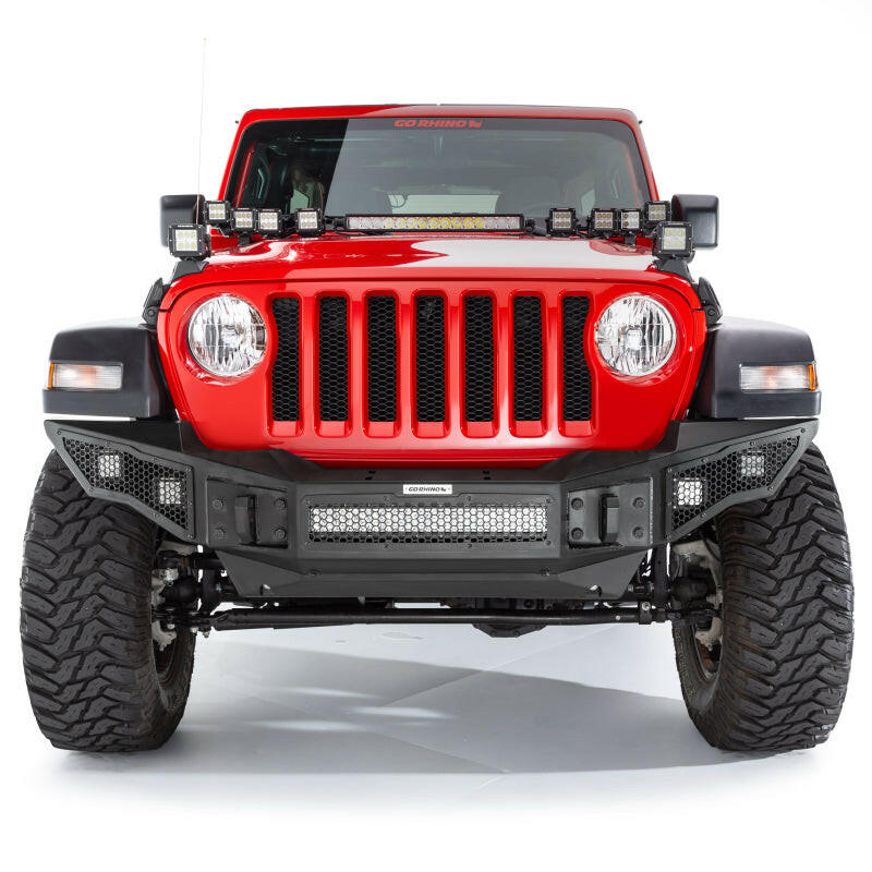 Go Rhino 07-20 Jeep Wrangler JL/JLU/JK/JKU/Gladiator JT Rockline Full Width Bumper Bumpers - Steel Go Rhino