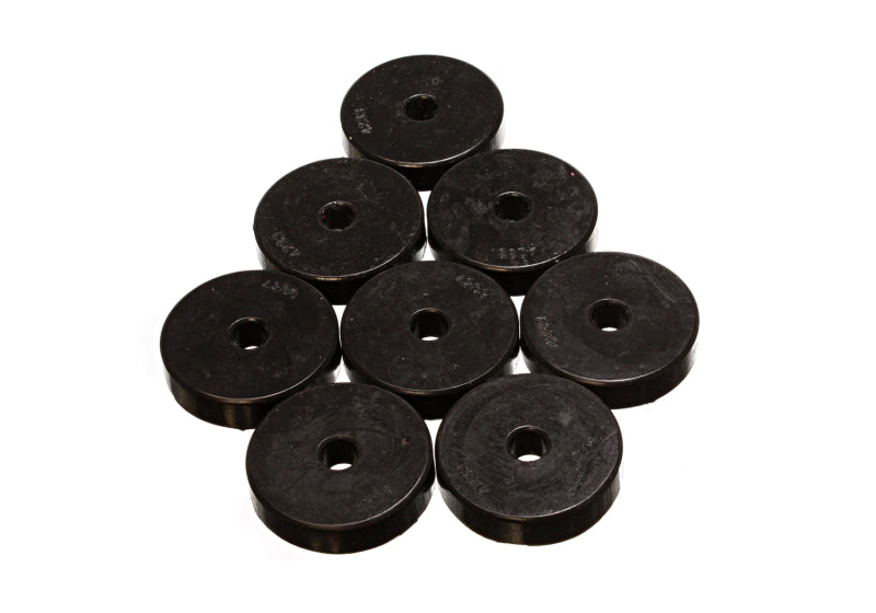 Energy Suspension Polyurethane Pad Set - 2 9/32in OD x 7/16in Hole ID x 1/2in Height - Round Black Bushing Kits Energy Suspension