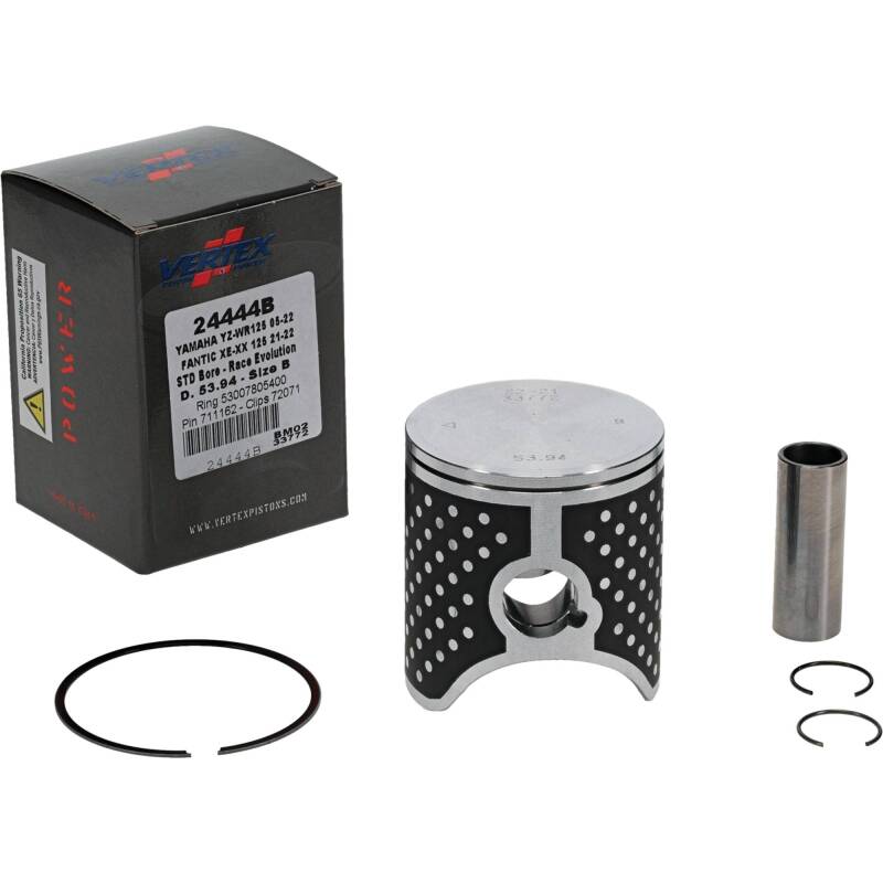 Vertex Piston 21-23 Fantic Motor XE 125 125cc Cast Race Evolution Piston Kit Piston Sets - Powersports Vertex Pistons