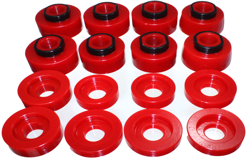 Energy Suspension 08-16 Ford F-250/F-350/F-450/F-550 Super Duty Crew Cab Red Body Mount Set Bushing Kits Energy Suspension