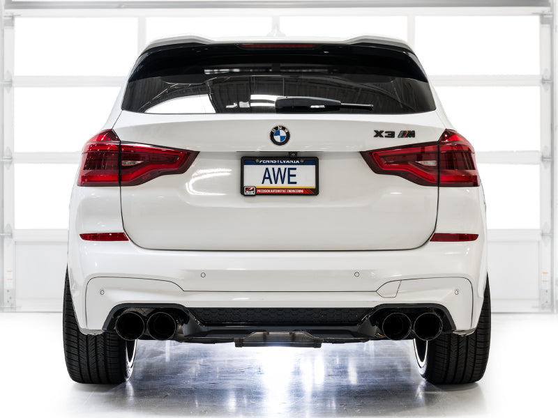 AWE Tuning 20-25 BMW X3 M/M Comp (F97) AWD SwitchPath Axle-Back Exhaust - Diamond Black Tips Axle Back AWE Tuning