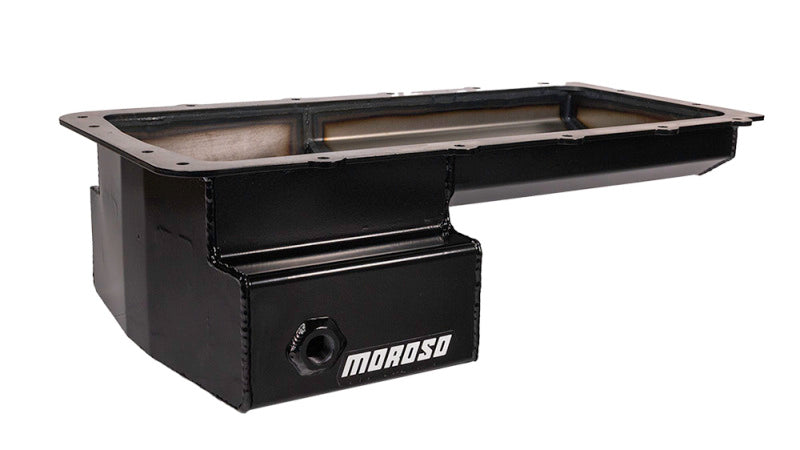 Moroso Ford 5.0 Coyote (w/Front Sump) Road Race Baffled Wet Sump 7qt 6.25in Steel Oil Pan Oil Pans Moroso