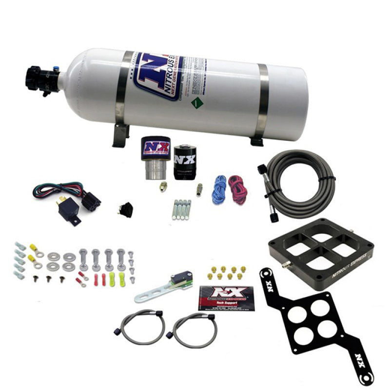 Nitrous Express Single Entry Crossbar RNC .178 4500 Flange Nitrous Kit (250-650HP) w/15lb Bottle Nitrous Systems Nitrous Express