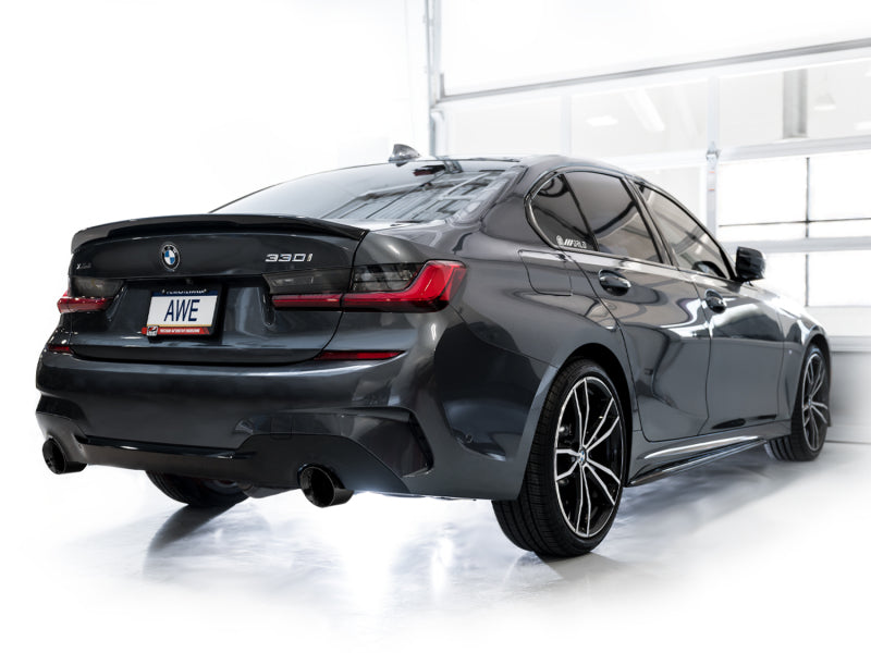 AWE 19-23 BMW 330i / 21-23 BMW 430i Base G2X Touring (Excl.Conv) Axle Back Exhaust - Diamond Black Axle Back AWE Tuning