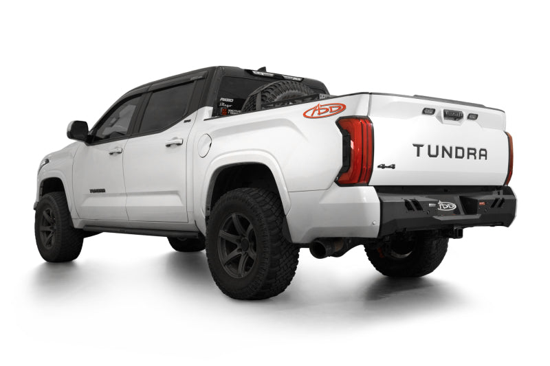 Addictive Desert Designs 2022+ Toyota Tundra Black Label Rr Bumper - Hammer Blk w/ Satin Blk Panels Bumpers - Steel Addictive Desert Designs