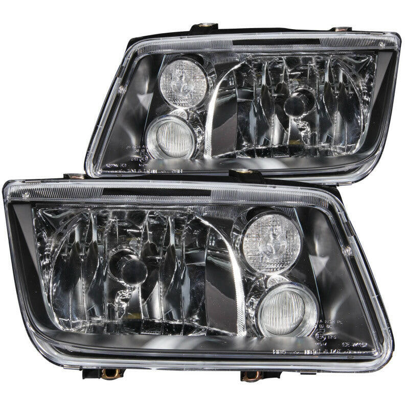 ANZO 1999-2005 Volkswagen Jetta Crystal Headlights Black w/o Bulbs Headlights ANZO