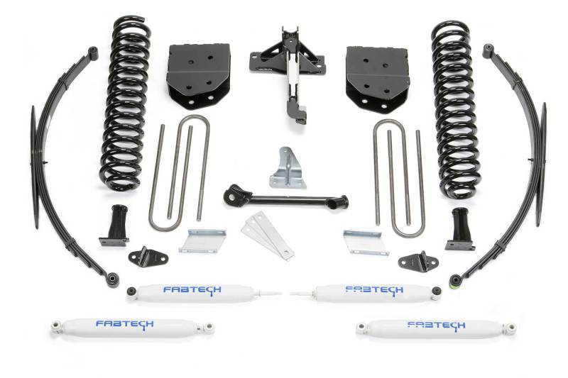 Fabtech 08-16 Ford F250/350 4WD 8in Basic Sys w/Perf Shks & Rr Lf Sprngs Leaf Springs & Accessories Fabtech