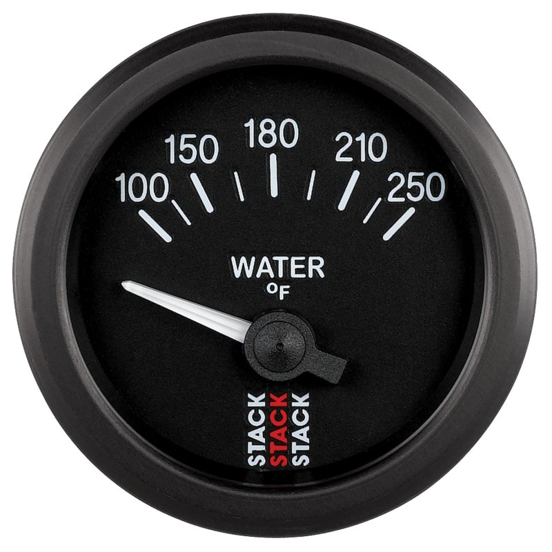 Autometer Stack 52mm 100-250 Deg F 1/8in NPTF Electric Water Temp Gauge - Black Gauges AutoMeter
