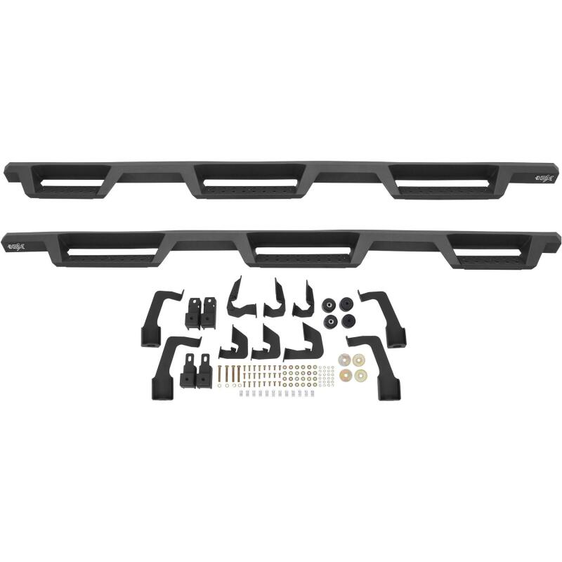 Westin 14-18 Chevrolet Silverado 1500 DC 6.5ft Bed HDX Drop W2W Nerf Step Bars - Tex. Blk Nerf Bars Westin