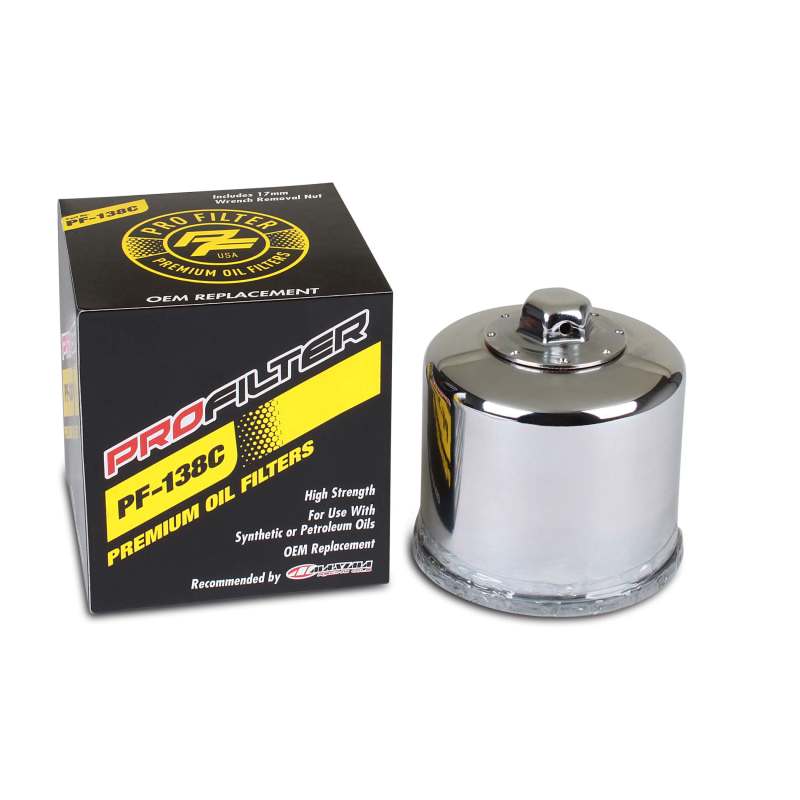 ProFilter Aprilia/Arctic Cat/Kawasaki/Suzuki Spin-On/Chrome/Various Performance Oil Filter - Single Oil Filters ProFilter