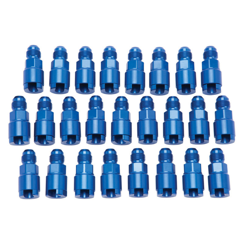 Russell Performance Adapter -6 AN Male to 5/16in Quick Disconnect Screw - Blue (Bulk Pkg 25) Fittings Russell