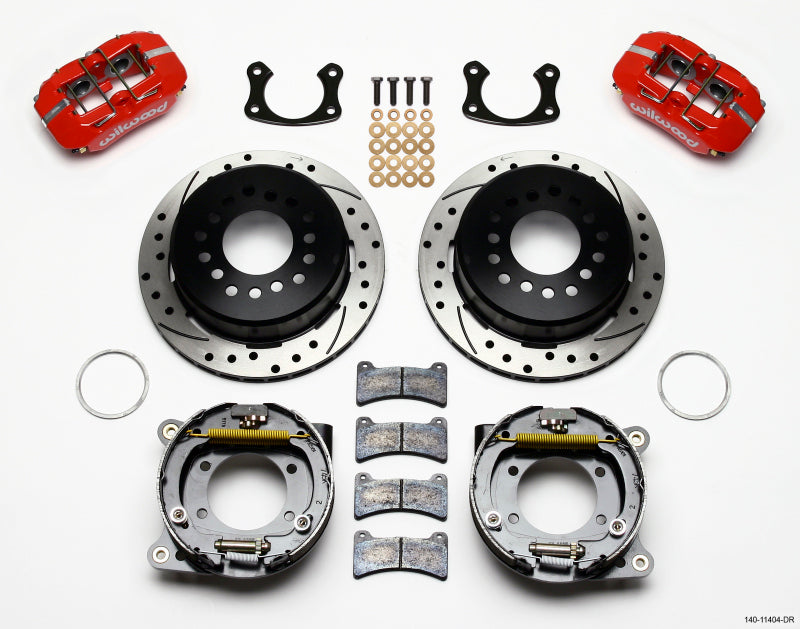 Wilwood Dynapro Low-Profile 11.00in P-Brake Kit Drill-Red New Big Ford 2.50in Off Front Mount Big Brake Kits Wilwood