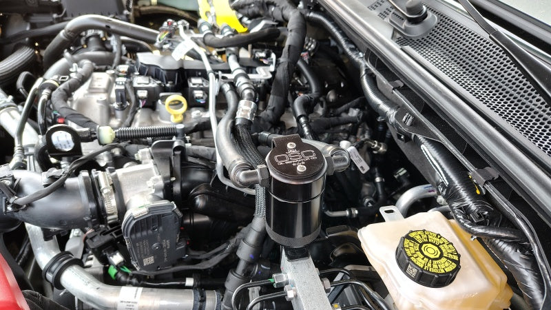 J&L 2025 Ford Bronco 2.3L/ 23-25 Ford Ranger 2.3L Separator 3.0 PCV Side - Black Anodized Oil Separators J&L