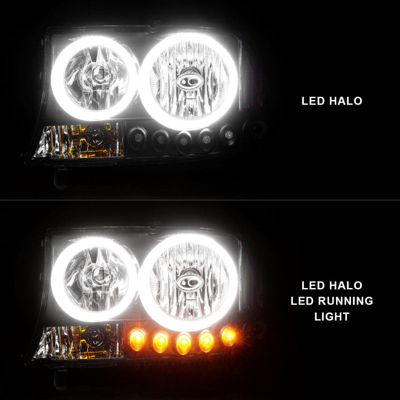 ANZO 1997-2004 Dodge Dakota Crystal Headlights Black 1pc Headlights ANZO