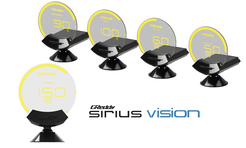 GReddy Sirius Vision Display (Turbo / Press / Temp / Voltage) 68mm Clear Thin-Film EL Display Gauge Gauges GReddy