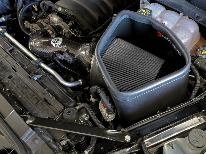 aFe 19-21 GM Trucks 5.3L/6.2L Track Series Carbon Fiber Cold Air Intake System W/ Pro Dry S Filters Cold Air Intakes aFe