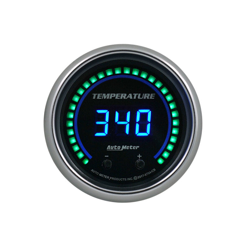 Autometer 52.4mm Black Switchable 60-340 Degrees F / 40-170 Degrees C Cobalt Elite Digital Gauge Gauges AutoMeter