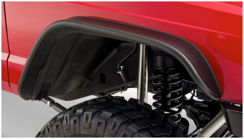 Bushwacker 84-01 Jeep Cherokee Flat Style Flares 2pc - Black Fender Flares Bushwacker