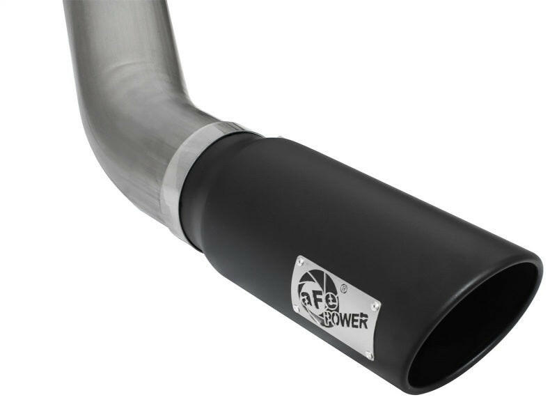aFe MACHForce XP Exhaust Large Bore 5in DPF-Back Alu. 13-15 Dodge Trucks L6-6.7L (td) *Black Tip DPF Back aFe
