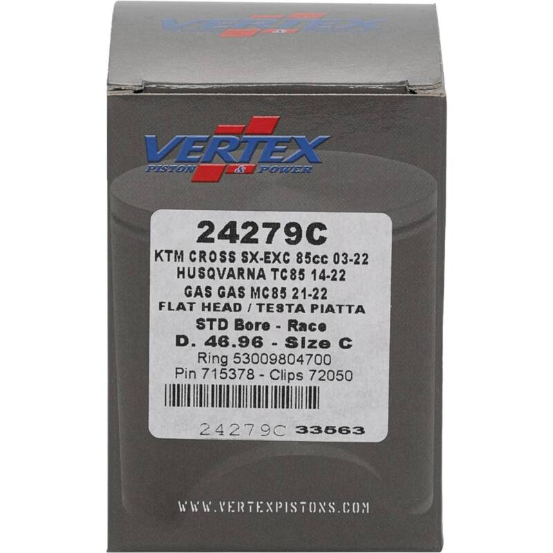 Vertex Piston 09-24 KTM 85 SX 85cc Cast Race Piston Kit Piston Sets - Powersports Vertex Pistons