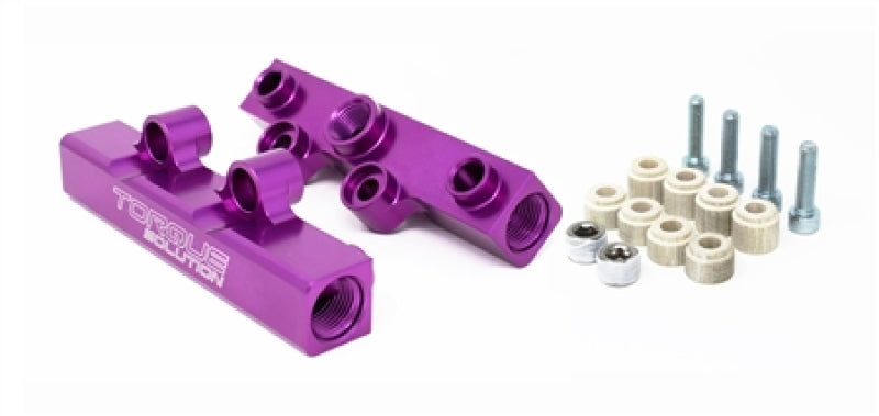 Torque Solution Top Feed Fuel Rails: 02-14 Subaru WRX / 07-18 STI - Purple Fuel Rails Torque Solution