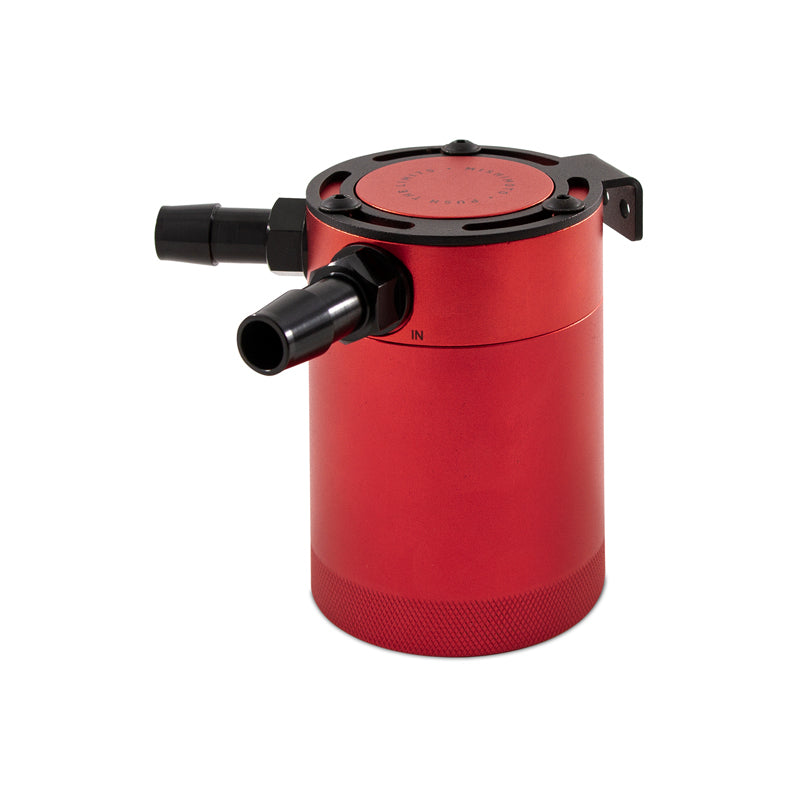 Mishimoto Compact Baffled Oil Catch Can - 2-Port - Red Oil Catch Cans Mishimoto