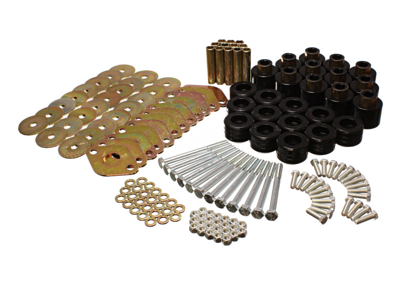 Energy Suspension Body Mount Set 1in Lift W/Hardware - Black Bushing Kits Energy Suspension