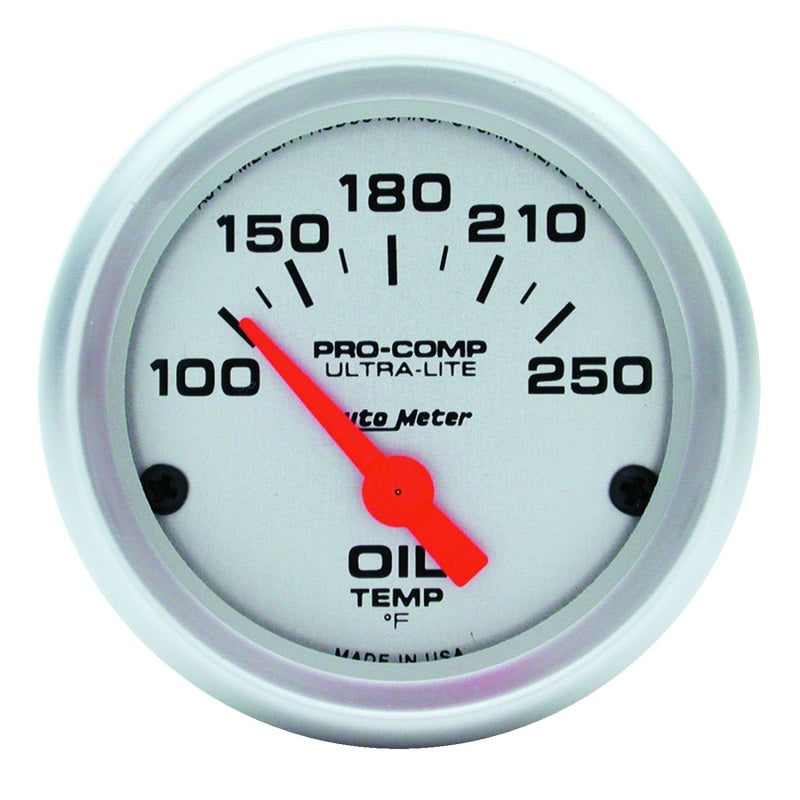 Autometer Ultra-Lite 52mm 100-250 Deg F Electronic Oil Temperature Gauge Gauges AutoMeter