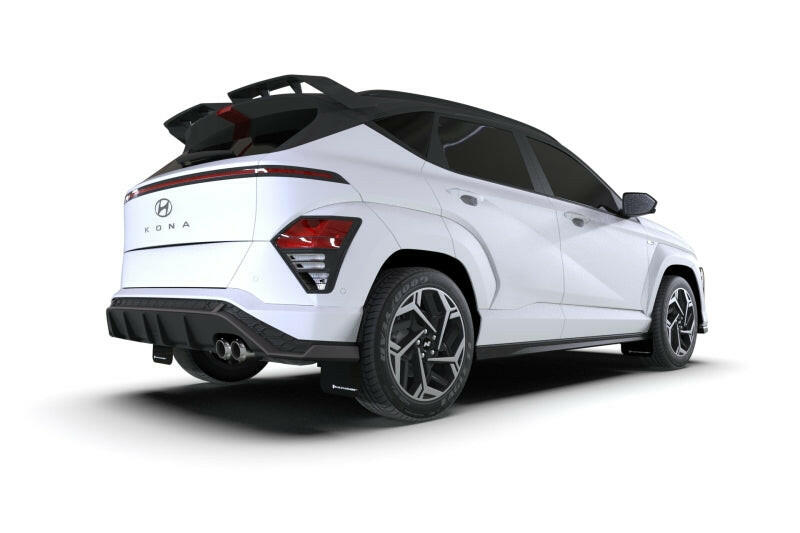 Rally Armor 24-25 Hyundai Kona N Line Black UR Mud Flap - White Logo Mud Flaps Rally Armor