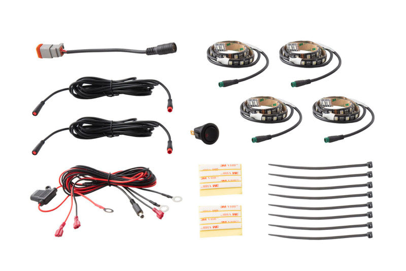 Diode Dynamics RGBW Grille Strip Kit 4pc Multicolor Light Strip LED Diode Dynamics