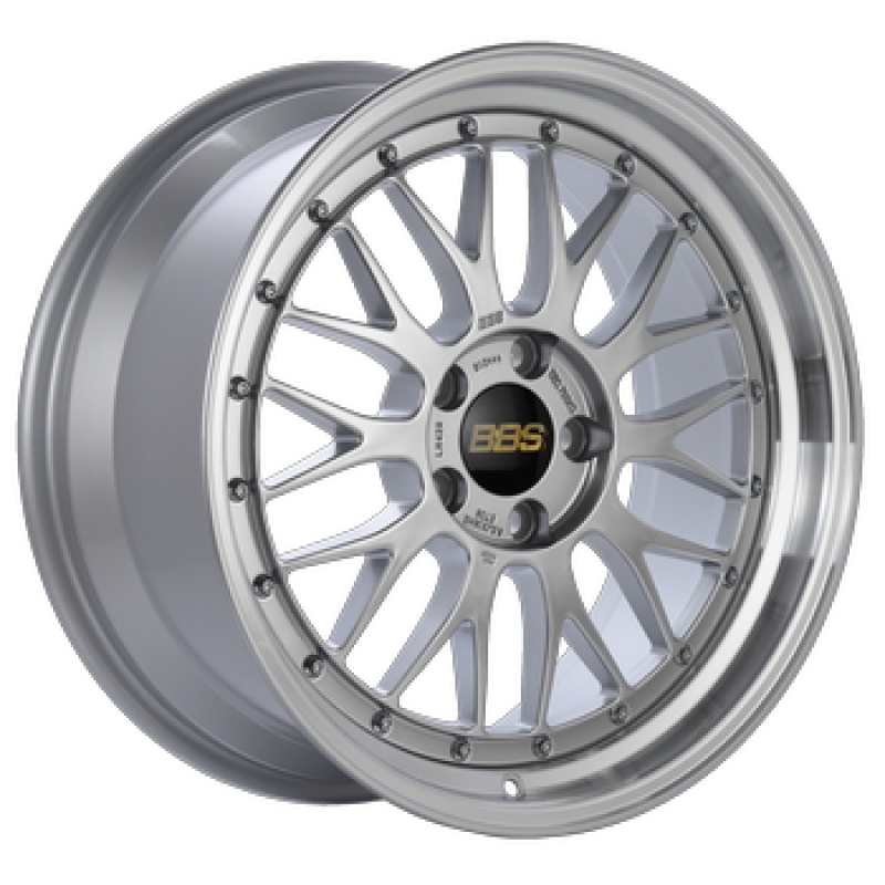BBS LM 18x9 5x114.3 ET42 Diamond Silver Center Diamond Cut Lip Wheel - 82mm PFS/Clip Required Wheels - Forged BBS