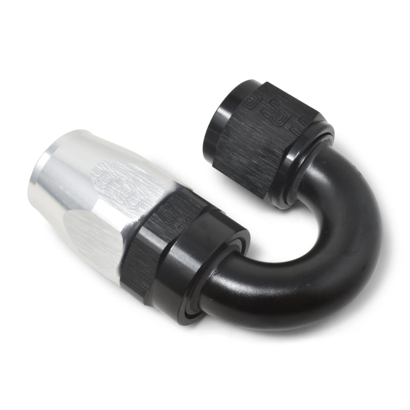 Russell Performance -6 AN Black/Silver 180 Degree Tight Radius Full Flow Swivel Hose End Fittings Russell