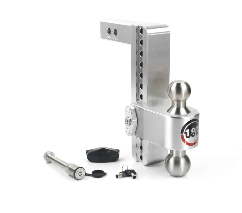 Weigh Safe 180 Hitch 10in Drop Hitch & 2in Shank (10K/12.5K GTWR) w/WS05 - Aluminum Hitch Ball Mounts Weigh Safe