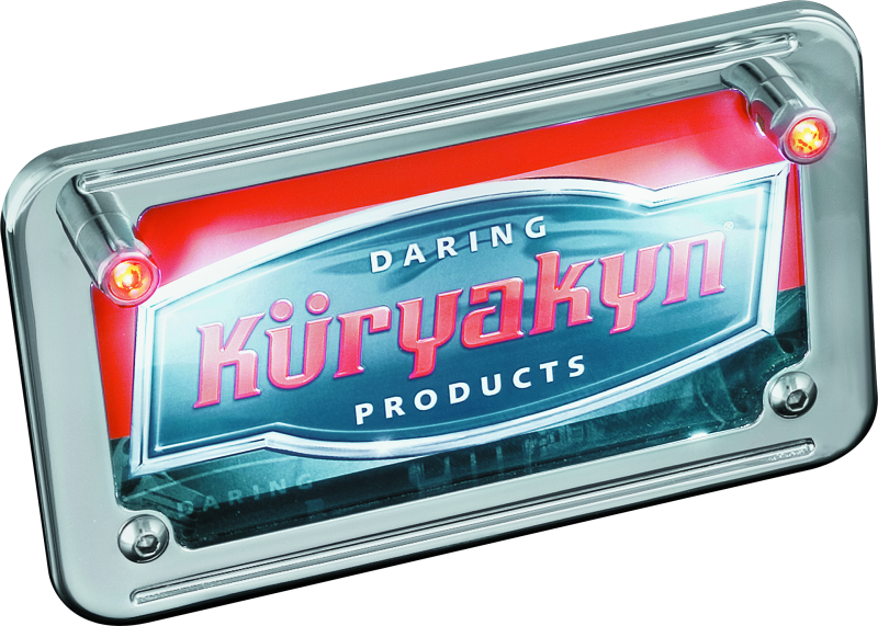 Kuryakyn LED License Plate Light With Red Accent Light Universal Chrome Light Bars & Cubes Kuryakyn