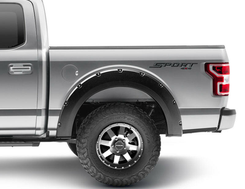 Bushwacker 15-17 Ford F-150 Styleside Pocket Style Flares 2pc 67.1/78.9/97.6in Bed - Black Fender Flares Bushwacker