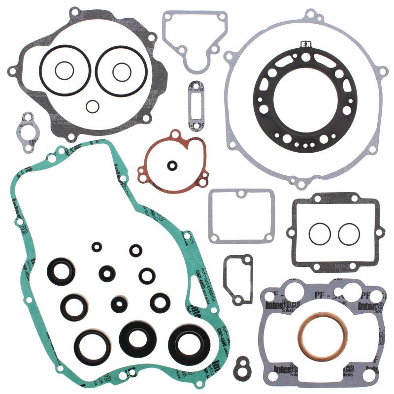 Vertex Gaskets 93-96 Kawasaki KX250 Complete Gasket Kit w/ Oil Seals Engine Hardware Vertex Pistons