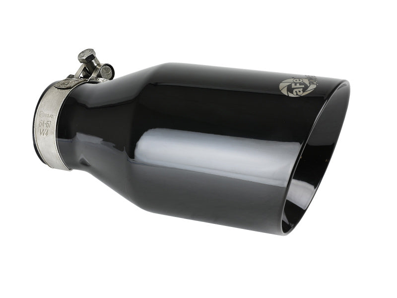 aFe MACH Force-Xp 409 SS Clamp-On Exhaust Tip 2.5in. Inlet / 4.5in. Outlet / 9in. L - Black Tips aFe