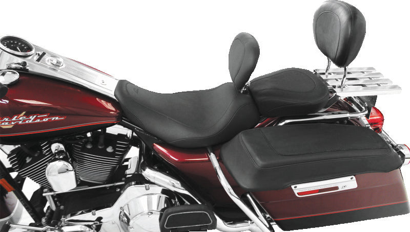 Mustang 03-08 Kawasaki Vulcan 1600 Classic, 05-08 Nomad Tour 2PC Seat w/Driver Backrest - Black Two-Piece Motorcycle Seats Mustang Motorcycle