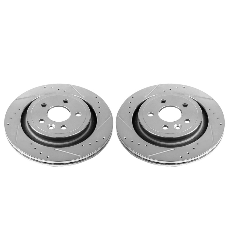 Power Stop 11-18 Volvo S60 Rear Evolution Drilled & Slotted Rotors - Pair Brake Rotors - Slot & Drilled PowerStop