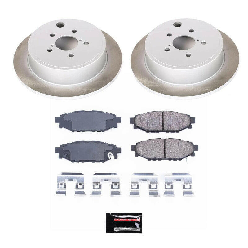 Power Stop 10-14 Subaru Outback Rear Semi-Coated Rotor Kit Brake Kits - Performance Blank PowerStop