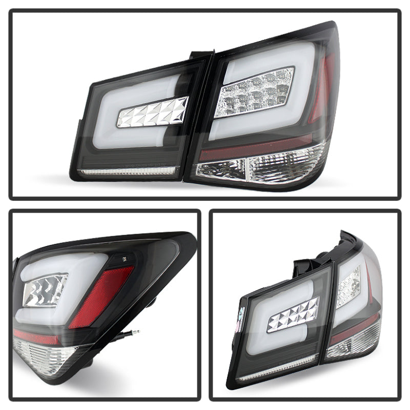 Spyder Chevy Cruze 2011-2014 Light Bar LED Tail Lights Black ALT-YD-CCRZ11-LBLED-BK Tail Lights SPYDER