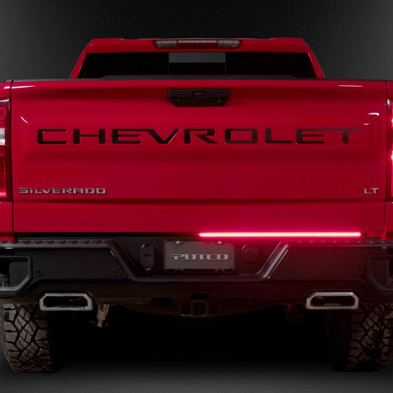 Putco 21-23 Ford F-150 60In Direct Fit Red Blade Kit Tailgate Bars w Factory LED Taillamps Light Tailgate Bar Putco