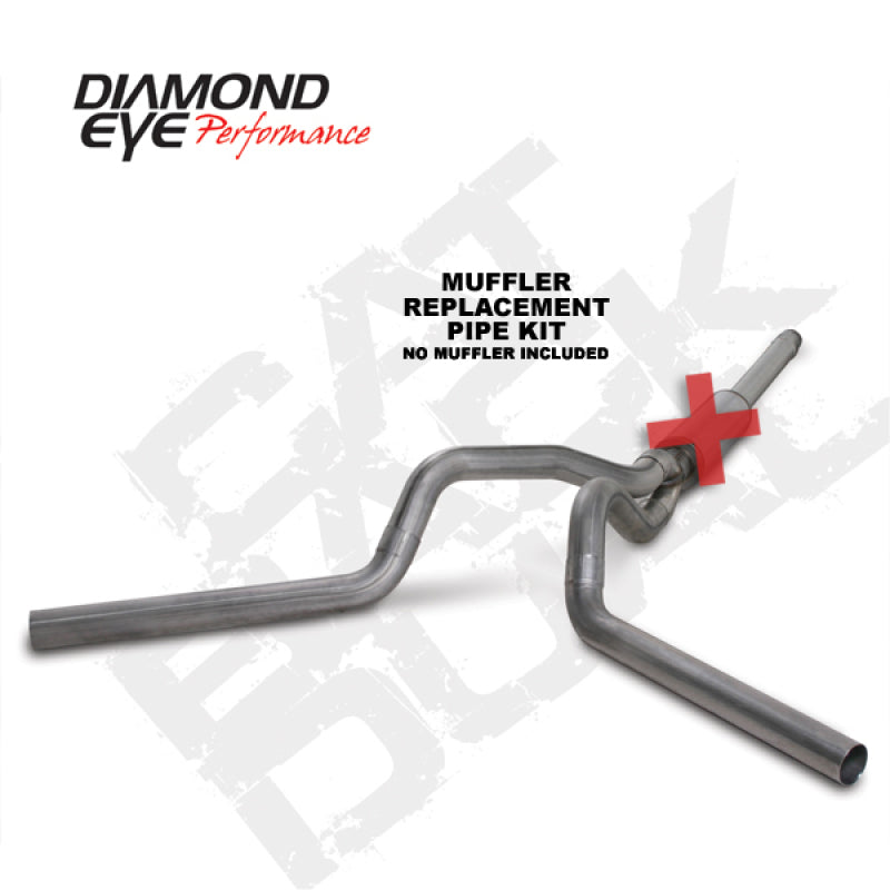 Diamond Eye KIT 4in Catback DUAL SS: 94-97 FORD 7.3L F250/F350 PWRSTROKE Catback Diamond Eye Performance