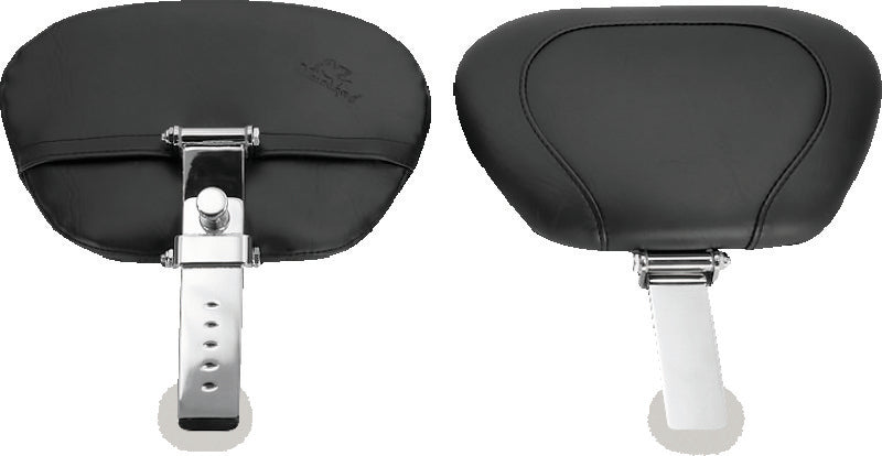 Mustang 06-17 Harley Dyna Wide Touring Solo Seat w/Driver Backrest w/Studs - Black Solo Motorcycle Seats Mustang Motorcycle