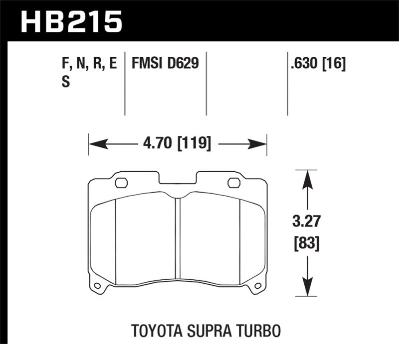 Hawk 93-98 Toyota Supra TT HPS 5.0 Street Front Brake Pads Brake Pads - Performance Hawk Performance