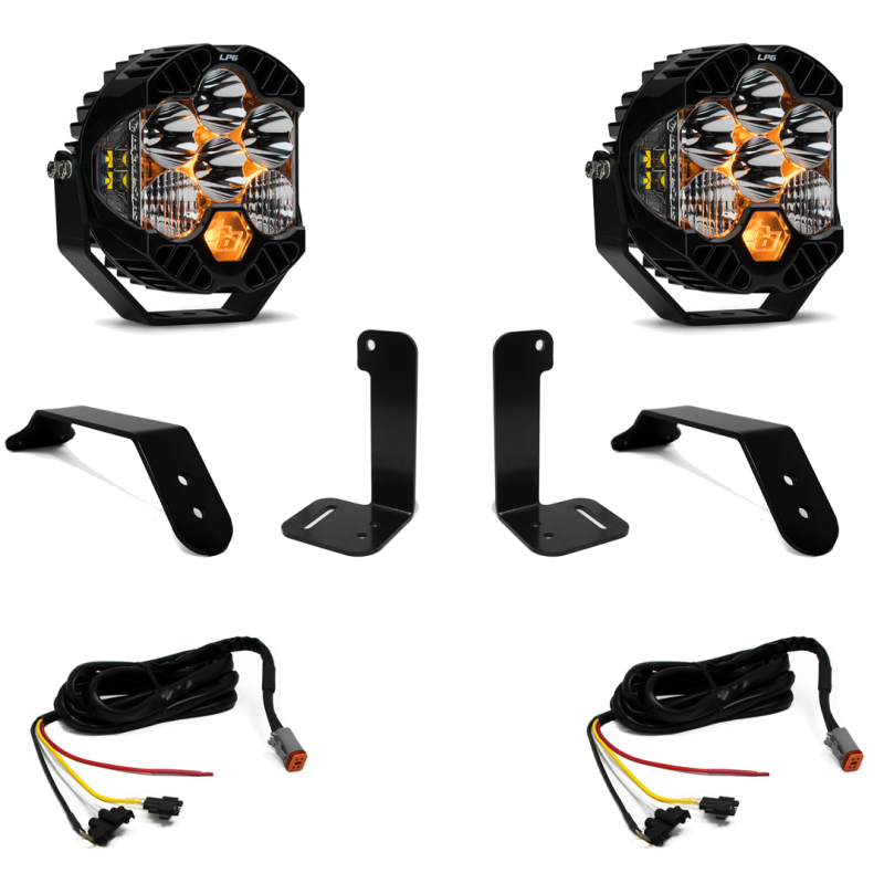 Baja Designs 2018+ Jeep JL/JT Dual LP6 Auxiliary Light Kit w/Upfitter Light Bars & Cubes Baja Designs