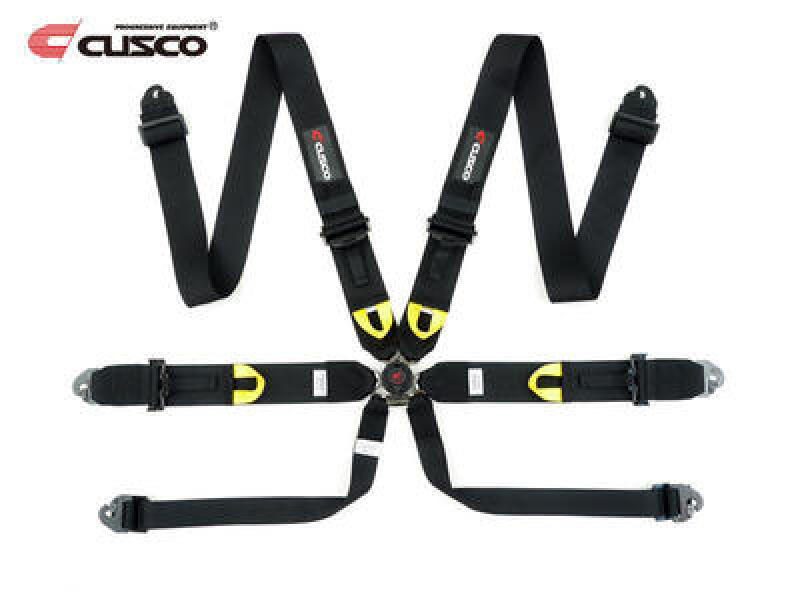 Cusco Universal 6 Point 3in Shoulder 3in Lap w/ Eyebolts (7/16-20UNF Thread) FIA Racing Harness- Blk Seat Belts & Harnesses Cusco