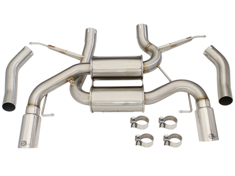aFe MACHForce XP 2.5in Axle Back Stainless Exhaust w/ Polished Tips 07-13 BMW 335i 3.0L L6 (E90/92) Axle Back aFe