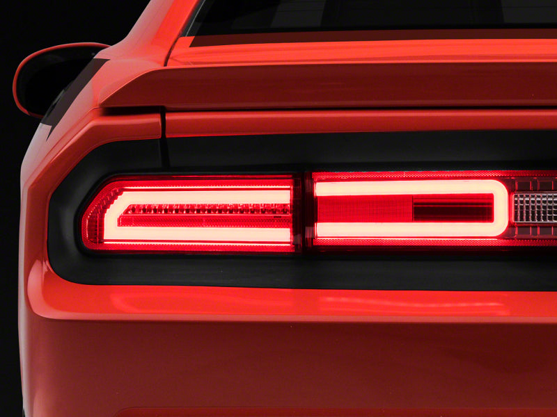 Raxiom 08-14 Dodge Challenger LED Tail Lights- Chrome Housing - Red/Clear Lens Tail Lights Raxiom