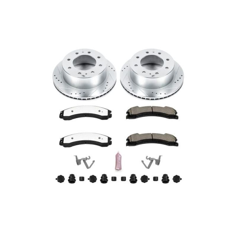 Power Stop 15-20 GMC Sierra 2500 HD Rear Z36 Truck & Tow Brake Kit Brake Rotors - Slot & Drilled PowerStop